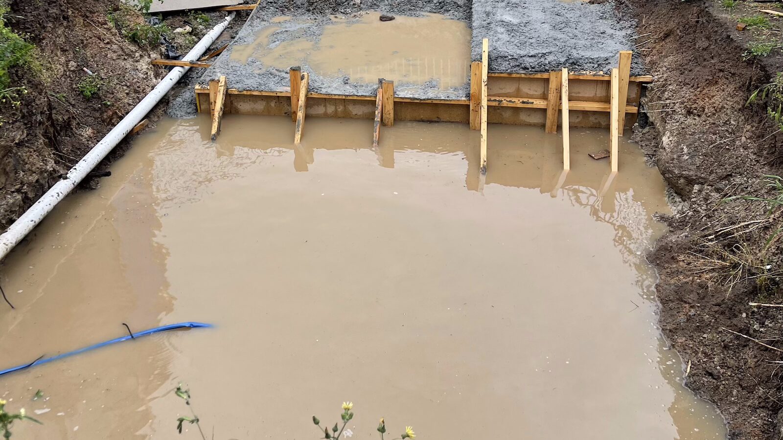 Excavation to repair a severely blocked residential drain